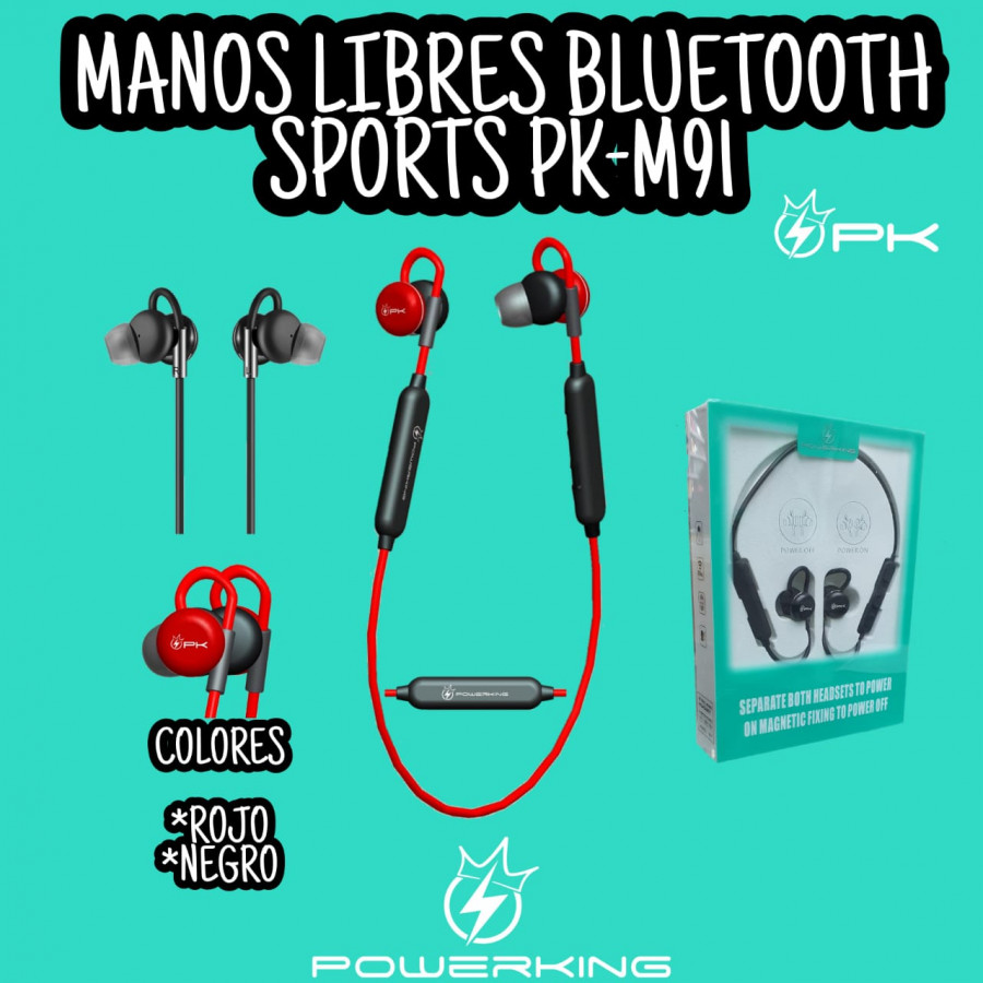 Manos Libres Bluetooth Sport M91 Powerking - M-91