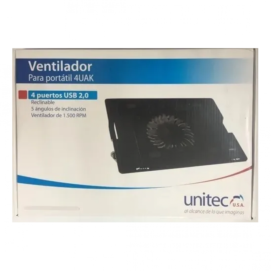 Base Refrigerante Para Portatil Unitec 1 Ventilador Ref 4uak /  7708770446211 