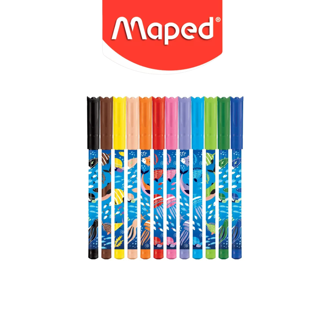 ESTUCHE PLUMONES MAPED OCEAN DECORADOS